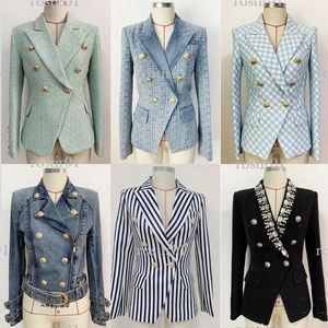 Designer Femmes Costumes pour hommes Blazers Printemps Automne Hiver Vestes Casual Manteau Coton Denim Slim Veste Styles Stripes Plaid Motif Jeans D97d #