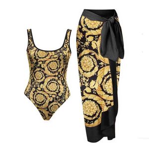 Maillots de bain pour femmes Maillots de bain pour femmes Maillot de bain rétro doré Dos nu Vintage Robe de plage de vacances Designer Maillot de bain Été Surf Wear Women Beachwear 22