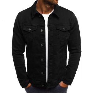 Designers Cotton Denim Jacket Men Casual Solid Color Lapel Single Breasted Jeans Jacket Male Autumn Slim Fit Quality Mens Jack