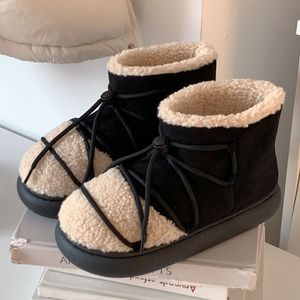 Diseñadores Diseñador Botas de felpa cálidas en botas de invierno Cordón Mocha Marrón Negro Marrón Botas de nieve cálidas Deportes de invierno para hombres 36-41