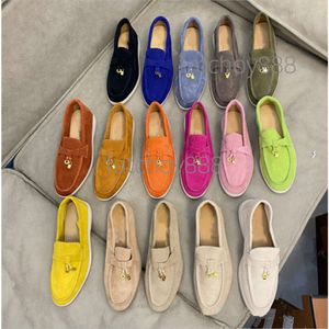 Designers Lp Chaussures plates Soft Bottom Casual Shoe Femmes Loafers Summer Loafer Sheos Walk Automne En cuir haut de gamme Métal boucle extérieure Flat Taille confortable 35-45