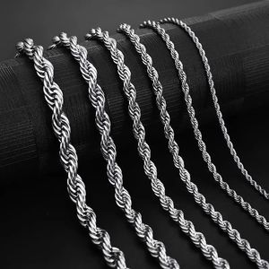 Diseñadores collares eslabón cubano cadenas de cadena de oro Collar de cadena de cuerda 2-5 mm Nunca se desvanecen Gargantilla impermeable Collares Hombres Mujeres Twist