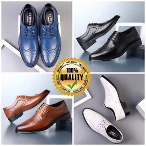 Zapatos de diseñador, zapatos informales para hombre, zapatos de cuero azul, blanco y marrón, traje para banquetes con punta estrecha, tacones de negocios para hombre EUR 38-47