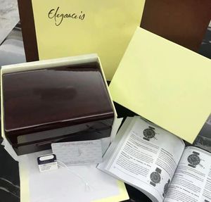 Boîtes à montres de créateurs Étuis Blrown Sac vert Boîte à montres en bois massif Emballage Vitrines de stockage Compteur original avec logo Travail et certificat Qualité supérieure