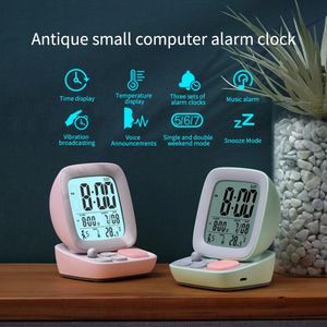 Horloges de Table de bureau réveil créatif charge dessin animé électronique pour enfants Simple Led Intelligent muet chevet réveil dispositif enfant cadeau 231124
