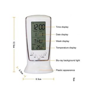 Relógios de mesa digital retroiluminação azul calendário eletrônico termômetro led relógio drop delivery casa jardim decoração dhsob