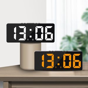 Desk Table Clocks Voice Control Digital Alarm Teperature Snooze Night Mode Desktop 1224H Antidisturb Funtion LED Watch 230328