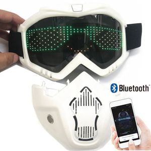 Desmontable Bluetooth App Led Máscara Fiesta Magic Flash Carnival Matrix Display Board Programable Texto Animación Gafas de luz 240122