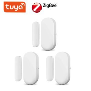 Détecteur 3pcs Capteur de fenêtre de porte de la porte de Zigbee TUYA Switch Magnetic Contact Detecting Open Fermer Application Monitor Scène Lien avec l'interrupteur Tamper