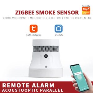 Détecteur Ménage LowPower Fire Detection Tuya Graffiti Smart Zigbee Smoke Detector Wireless Gas Fuite Alerte Remote Push Alarm Capteur