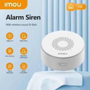 Détecteur IMOU WiFi Alarm Siren Smart Life 85db haut haut-parleur Zigbee 3.0 avec strobe flash sirène long endurance pour le système de sécurité à domicile