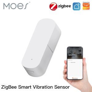 Détecteur Moes Zigbee Smart Vibration Sensor Detection, Tuya Smart Life App Notification, Alarm de mouvement de mouvement en temps réel, enregistrement de l'historique