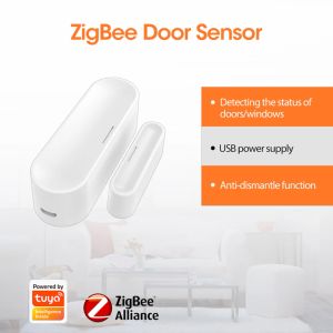 Détecteur Tuya Application Alarme Détecteur USB Zigbee Fenêtre Porte de porte Capteur Sécurité Protection de sécurité Détecteurs de porte 2,4 GHz sans fil pour intérieur