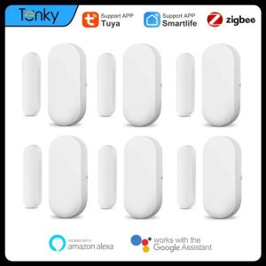 Détecteur Tuya Smart Home Zigbee Capteur de porte Fence de porte Détecteur de porte avec Alexa Google Home Assistant Security Protection SmartLife