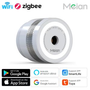 Detector Tuya Zigbee3.0 Sensor de humo Protección contra incendios Detector de humo Alarma de incendio Sistema de seguridad del hogar Los bomberos apoyan la aplicación Smart Life