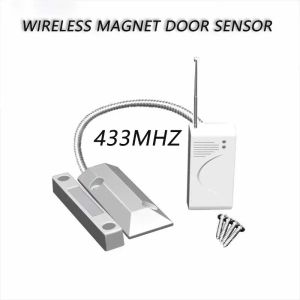Detector Sensor de puerta de metal inalámbrico 433MHz Alarma de seguridad magnet de la puerta de 433MHz Alarma de seguridad al aire libre para el sistema de alarma antirrobo para el hogar