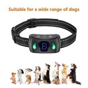 Disuasorio Collar antiladridos Collar inteligente contra golpes con 4 sensibilidades ajustables IP67 a prueba de polvo e impermeable para perros pequeños/medianos/grandes