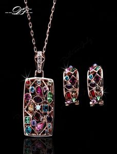 DFS022 Luxury Colliers de couleur en or rose Rose Colliers Pendants Set Oread African Brand Wedding Jewelry for Brides C19021137991074