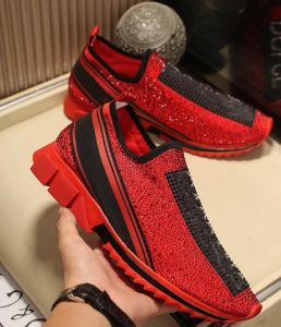 DG Shoes 2024new Sorrento Sock Sneakers Zapatos para hombre con cristales de diamantes de imitación Calcetines elásticos sin cordones Malla casual Negro Blanco Rojo Glitter Runner Entrenadores con caja 431