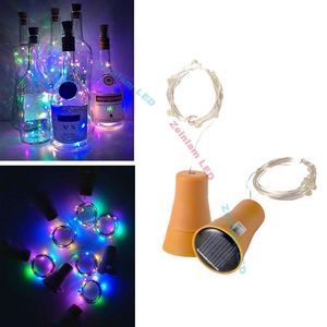 DHL 1M 10LED bande de cuivre Lampe Bouchon En Forme De Bouchon Lumière Verre Vin LED Fil De Cuivre Guirlande Lumineuse Pour La Fête De Noël De Mariage