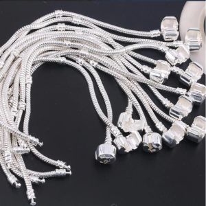 DHL epacket ship 925 Silver Basic Chain Snake Chain Bracelet Classic Fat Dora Snake Bone Basic Bracelet DJFB351 Charm Bracelets bijoux