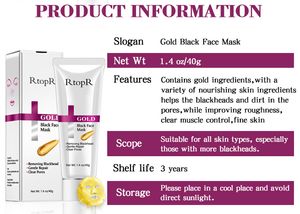 DHL GRATUIT RtopR Gold Blackhead Removal Mask Traitement de l'acné Pores du visage Peeling Nez Nettoyant Golden Mud Remove Hydratant