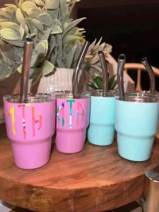 DHL Oz – Mini tasses à glace pour voiture, ensemble de revêtement par Sublimation de colorant, tasse en paille de bière en acier inoxydable