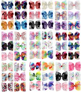 Dhl Princess Sequins Large 8 pouces Bows Enfants Barrettes Unicorn Rainbow Girls Clips JoJo Siwa Hair Accessories1192017