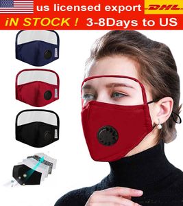 DHL Livraison gratuite! Le masque de protection comprend une protection du visage et des yeux Anti-poussière pm2.5 avec valve respiratoire