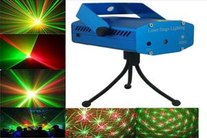 DHL Ship Mini Laser Stage Lighting Light Light Starry Sky Red Green LED RG Projecteur Indoor Music Disco DJ Party With Box4200004