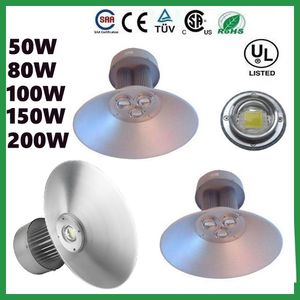 Envío de DHL 50W 80W 100W 150W 200W LED High Bay Industrial LED Light 85-265V Aprobado led down lamp luces reflector iluminación downlight