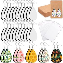 DHL Sublimation Blank Pendant Boucles d'oreilles Ocheyu Impression Boucle d'oreille de transfert de chaleur en forme de larme inachevée avec crochets et anneaux de saut pour la fabrication de bijoux DIY