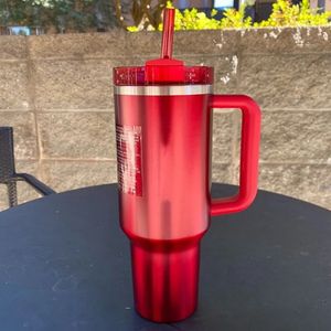 US Stock 40oz exhabitation gobelers rose cosmo Parada Flamingo en acier inoxydable Cup-cadeaux de la Saint-Valentin avec couvercle et tasses de voitures de paille G108