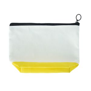 DHL150pcs bolsas para teléfono móvil sublimación DIY lienzo blanco Patchwork amarillo teléfono círculo cremallera bolsa de maquillaje