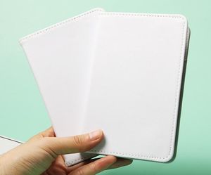 DHL50pcs Sublimation DIY Blank White PU Open Passeport Cover Card Holders