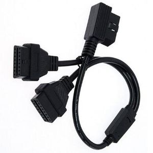 Herramientas de diagnóstico 90 grados OBD2 J1962 Puertos Adaptador Cable divisor Macho a doble hembra Y Herramienta de diagnóstico Interfaz de conector de automóvil LineDiagno