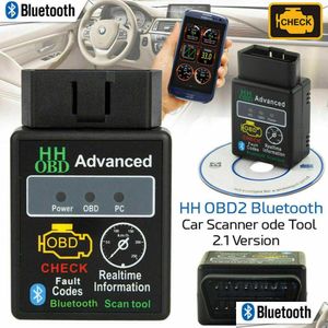 Outils de diagnostic Bluetooth OBD2 ELM327 Car Fat DTC Code PCB Reader Mobile Moteur Scanner d'outils Interface Adaptateur pour Android PC DRHCRT