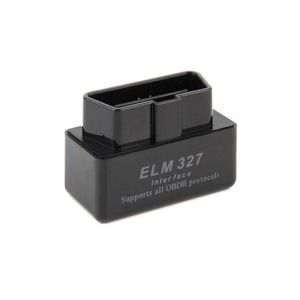 Outils de diagnostic Super Mini Elm327 Bluetooth Obd2 V1.5 Noir Interface de voiture intelligente Elm 327 Outil d'analyse sans fil Drop Delivery Mobiles Mo Dhite