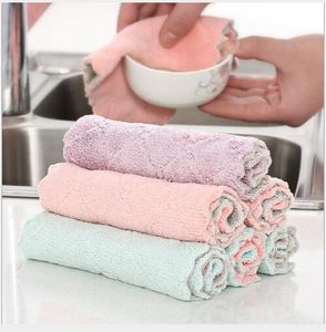 Panos de limpeza absorventes de diamante, lavar pratos e toalhas, pano de cozinha sem óleo, toalha limpa de dupla espessura