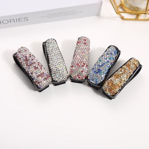 Diamond Auto Sun Visor Gafas Gafas de sol Soporte Clips Billete Titular de la tarjeta Bling Rhinestone Coche Gafas Clip