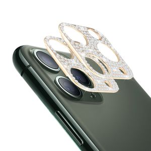 Protecteur d'objectif de caméra à paillettes diamantées, pour iPhone 12 11 Pro Max, Mini cadre métallique avec boîte de vente au détail