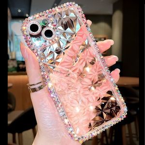 Diamond Bling Phone Cases Clear Glitter Back Cover Sparkle Silicone Transparent Protector pour Apple 14 14pro 14plus 14pro max 13 12 11 Xs XR Xs max 7 7P 8 8plus