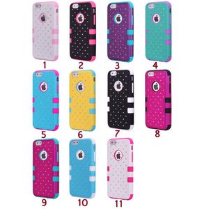 Diamond Crystal Rhinestone Plastic Hybrid Hhake a prueba de dual Color de Gel de silicona dura para iPod Touch 5th Funda de armadura de piel