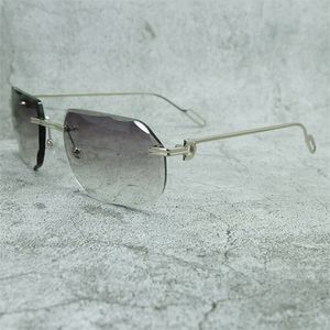 Montura de gafas con corte de diamante, gafas de diseñador de lujo Carter, montura para gafas sin montura para hombres y mujeres, gafas Ee Gau