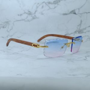 Diamant coupe bois lunettes de soleil mode élégant lunettes de soleil pour hommes et femmes luxe Designer Carter nuances décoration extérieure
