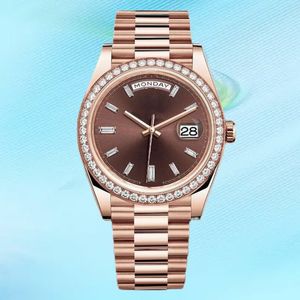 Montre-bracelet Diamond Man 2813 Mouvement Saphir 36mm 41mm 904L Plein acier inoxydable Cadran bleu glacé Montre lumineuse étanche S Montres-bracelets