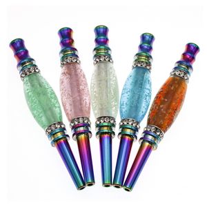 Lumineux Diamant Pipes À Fumer Coloré Narguilé Porte-Cigarette Pipe À Tabac Amovible Arabe Smok Accessoires Gratuit DHL