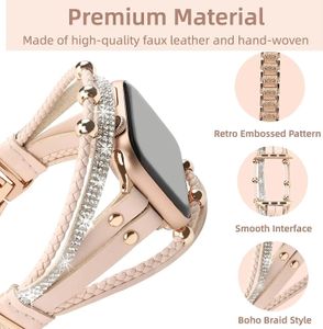 Diamond Metal Strap for Watch Series 9 8 7 6 SE 5 Ultra Women Bracelet 49 mm 45 mm 41 mm 44 mm 44 mm Banja de pulsera Cinturón 240402