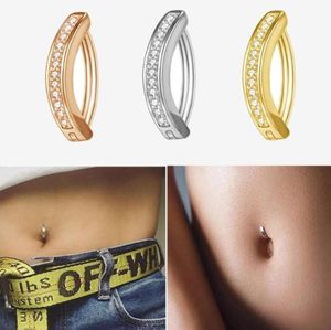 Diamond Navel Piercing for Women Surgical Steel Simple Belly Button Rings Body Piercing Care Bellys Bar