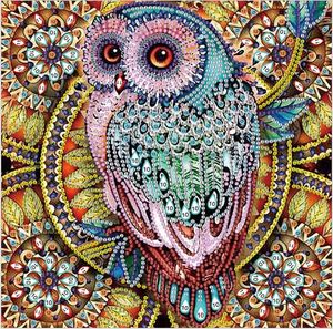 Kits de pintura de diamantes para adultos niños 5D DIY Crystal Rhinestone Owl Art Set decoración de la pared del hogar 11.8 * 11.8 pulgadas regalo de vacaciones regalo de cumpleaños